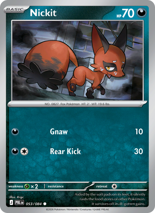 Nickit 53/84 Common | Pitch Black | Pokemon Card