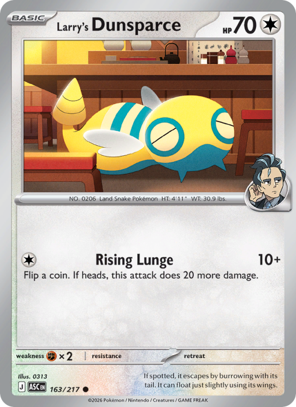 Larry's Dunsparce 163/217 Common | Ascended Heroes | Pokemon Card