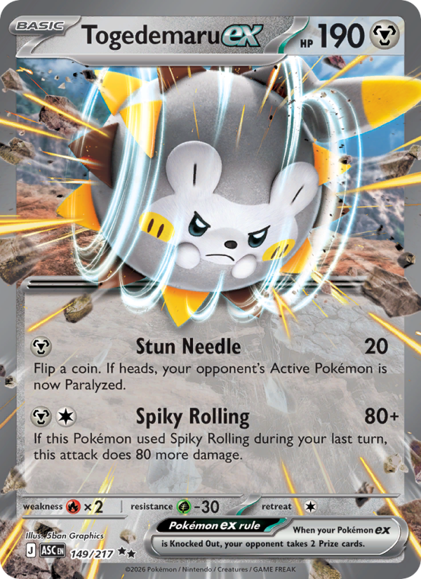 Togedemaru ex 149/217 Double Rare | Ascended Heroes | Pokemon Card