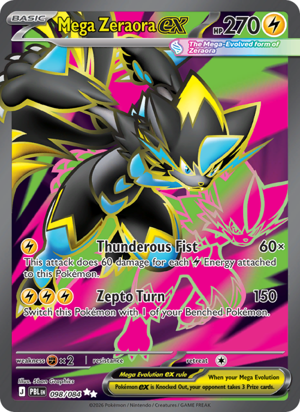Mega Zeraora ex 98/84 Ultra Rare | Pitch Black | Pokemon Card