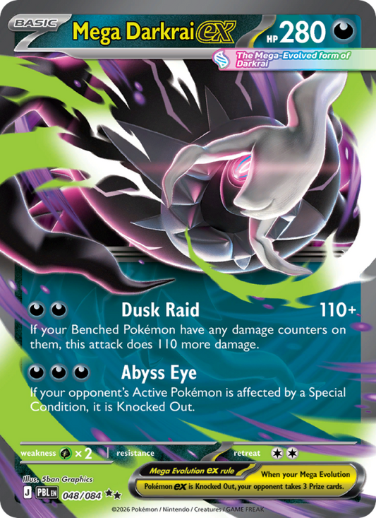 Mega Darkrai ex 48/84 Double Rare | Pitch Black | Pokemon Card