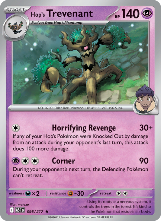 Hop's Trevenant 96/217 Rare Holo | Ascended Heroes | Pokemon Card
