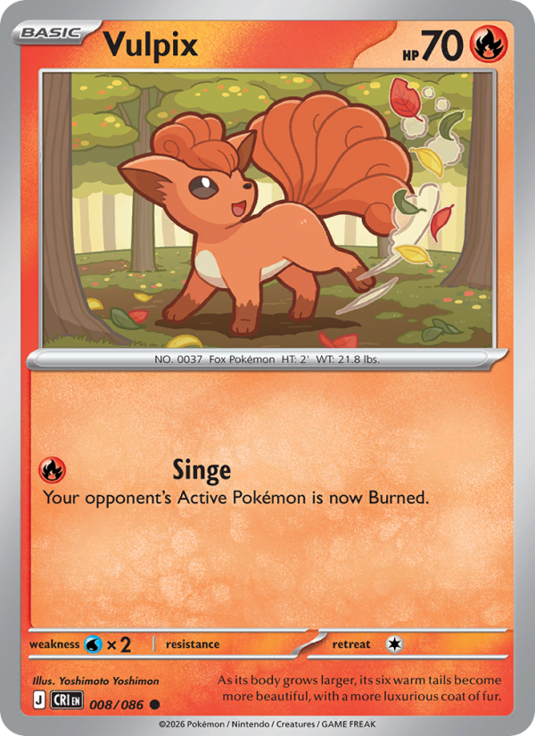 Vulpix 8/86 Common | Chaos Rising | Pokemon Card