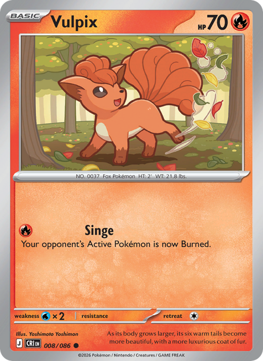 Vulpix 8/86 Common | Chaos Rising | Pokemon Card