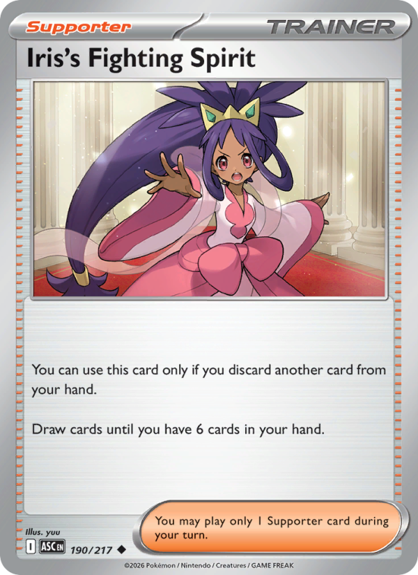Iris's Fighting Spirit 190/217 Uncommon | Ascended Heroes | Pokemon Card