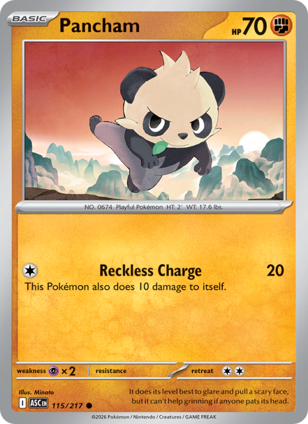 Pancham 115/217 Common | Ascended Heroes | Pokemon Card