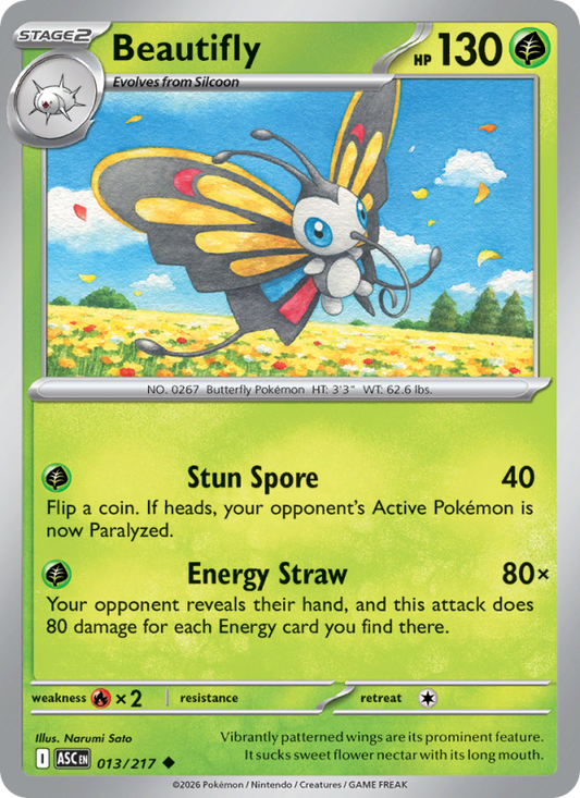 Beautifly 13/217 Uncommon | Ascended Heroes | Pokemon Card