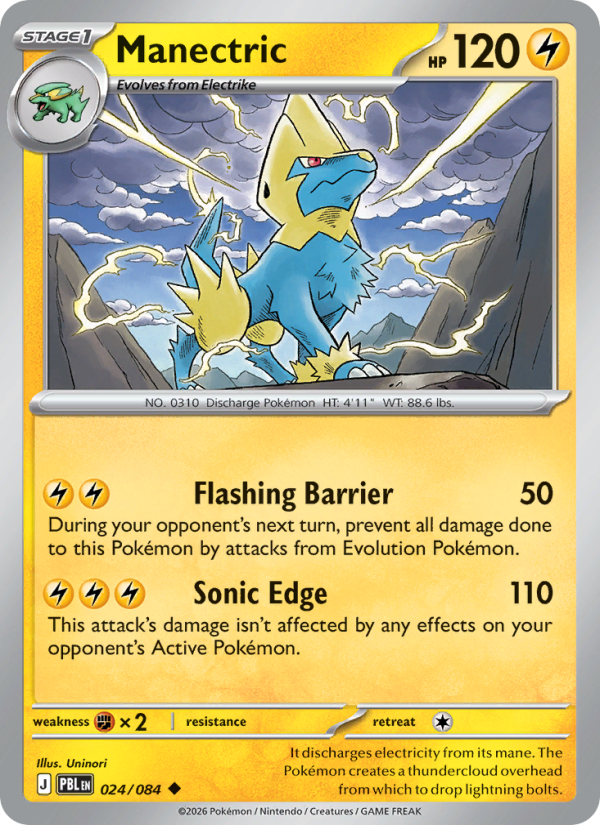 Manectric 24/84 Uncommon | Pitch Black | Pokemon Card