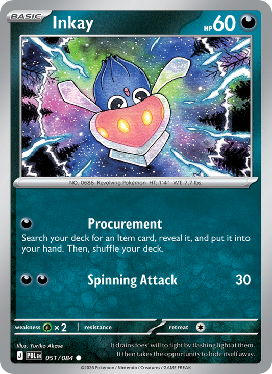 Inkay 51/84 Common | Pitch Black | Pokemon Card