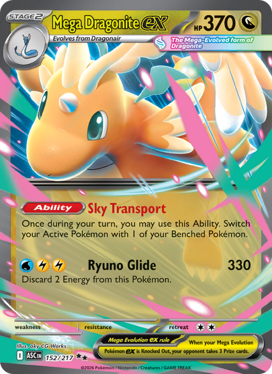 Mega Dragonite ex 152/217 Double Rare | Ascended Heroes | Pokemon Card
