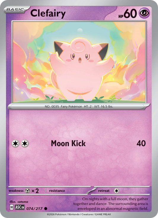 Clefairy 74/217 Common | Ascended Heroes | Pokemon Card