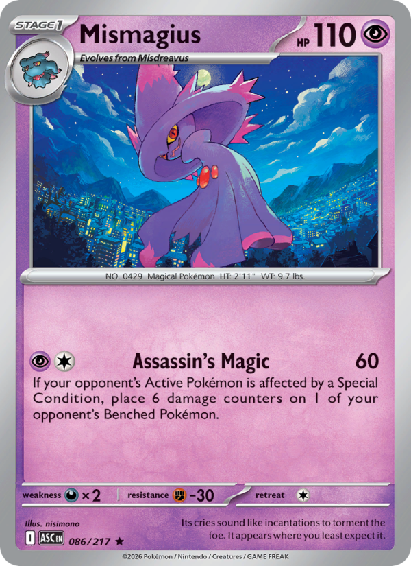 Mismagius 86/217 Rare Holo | Ascended Heroes | Pokemon Card