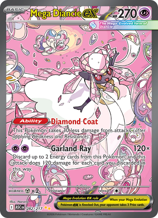 Mega Diancie ex 282/217 Special Illustration Rare | Ascended Heroes | Pokemon Card