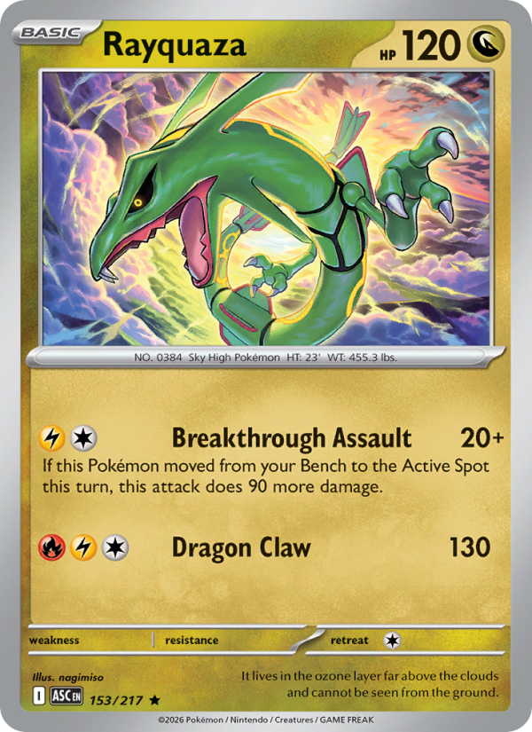 Rayquaza 153/217 Rare Holo | Ascended Heroes | Pokemon Card