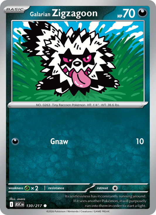 Galarian Zigzagoon 130/217 Common | Ascended Heroes | Pokemon Card