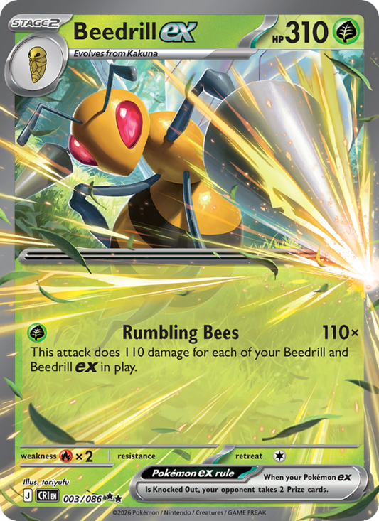 Beedrill ex 3/86 Double Rare | Chaos Rising | Pokemon Card
