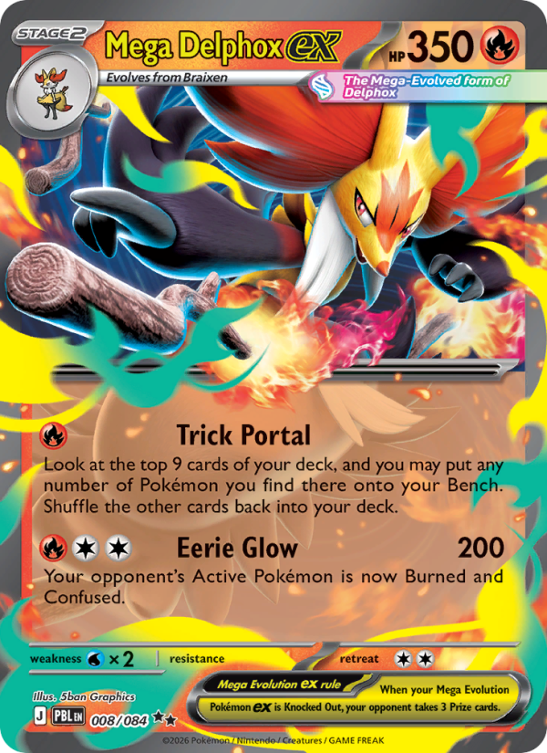 Mega Delphox ex 8/84 Double Rare | Pitch Black | Pokemon Card