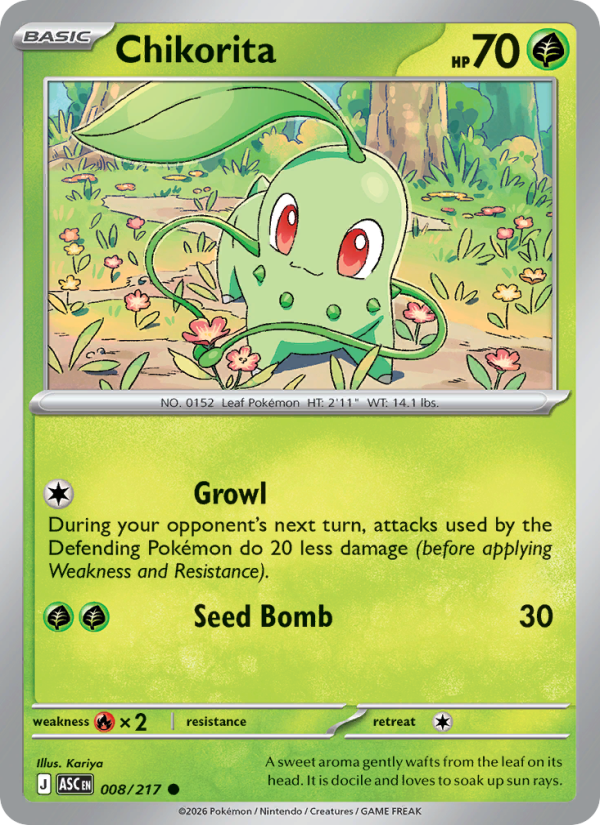 Chikorita 8/217 Common | Ascended Heroes | Pokemon Card