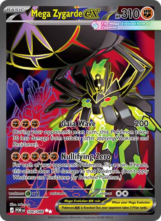 Mega Zygarde ex 104/88 Ultra Rare | Perfect Order | Pokemon Card