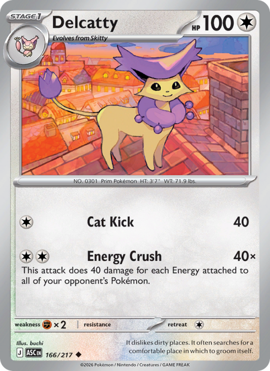 Delcatty 166/217 Uncommon | Ascended Heroes | Pokemon Card