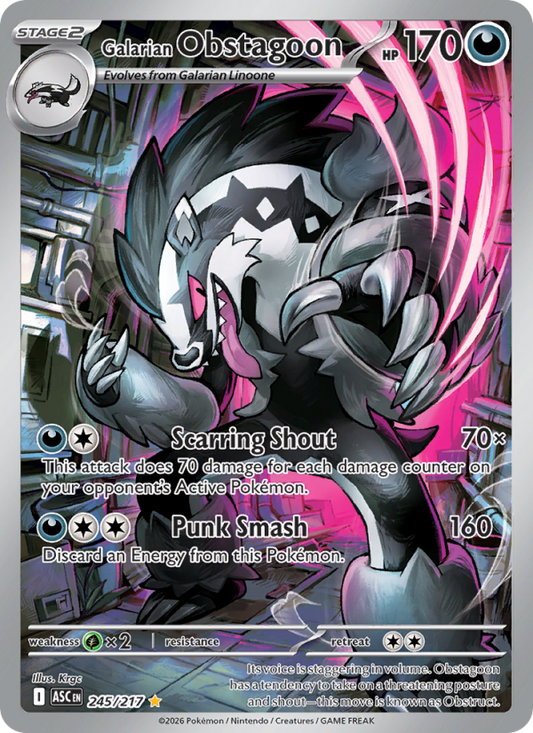 Galarian Obstagoon 245/217 Illustration Rare | Ascended Heroes | Pokemon Card