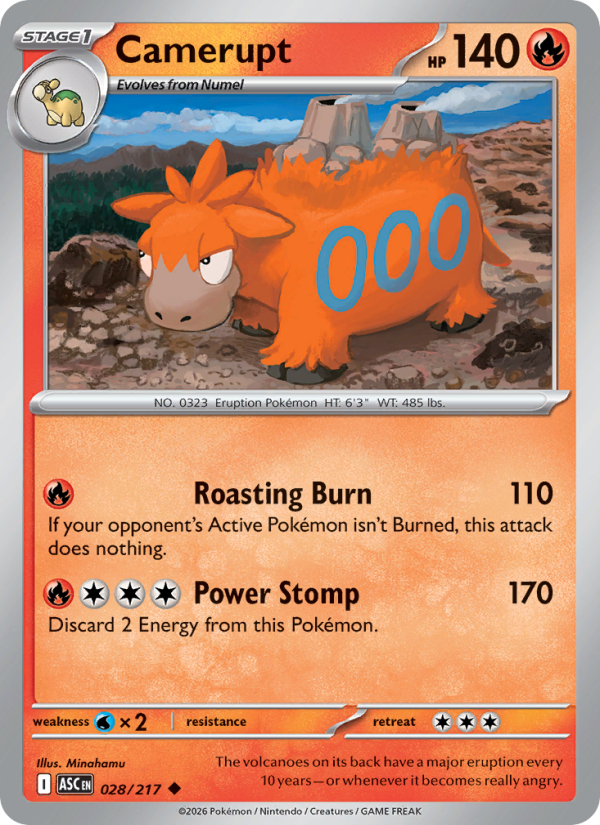 Camerupt 28/217 Uncommon | Ascended Heroes | Pokemon Card