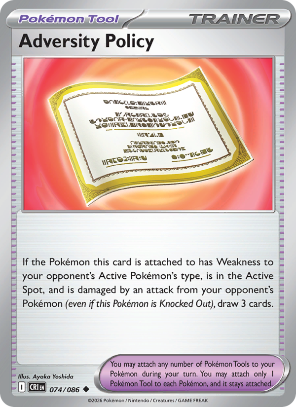 Adversity Policy 74/86 Uncommon | Chaos Rising | Pokemon Card