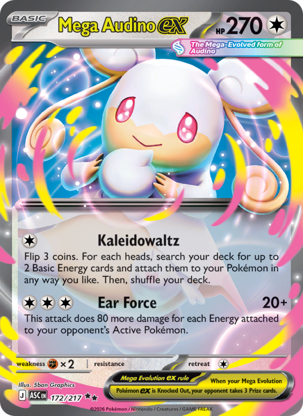 Mega Audino ex 172/217 Double Rare | Ascended Heroes | Pokemon Card