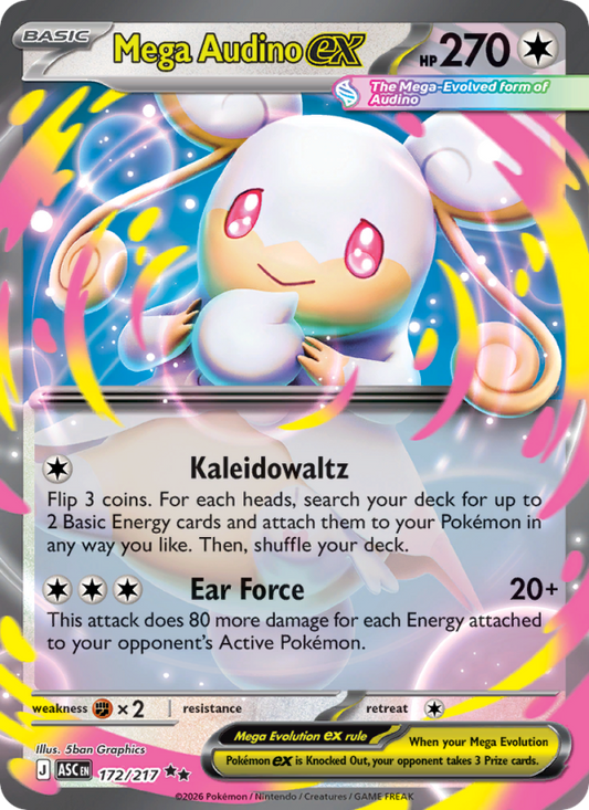 Mega Audino ex 172/217 Double Rare | Ascended Heroes | Pokemon Card