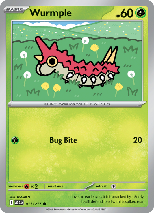 Wurmple 11/217 Common | Ascended Heroes | Pokemon Card