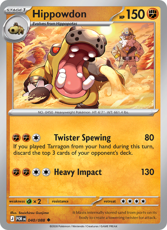 Hippowdon 40/88 Uncommon | Perfect Order | Pokemon Card