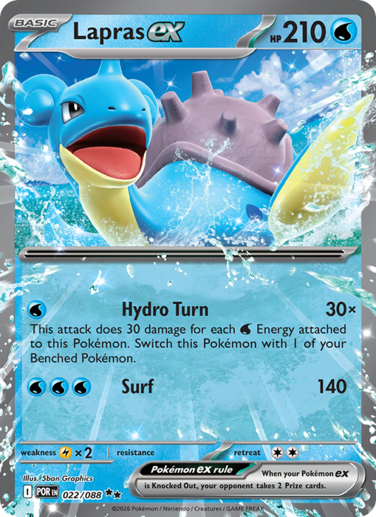 Lapras ex 22/88 Double Rare | Perfect Order | Pokemon Card