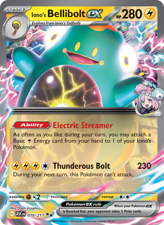 Iono's Bellibolt ex 70/217 Double Rare | Ascended Heroes | Pokemon Card