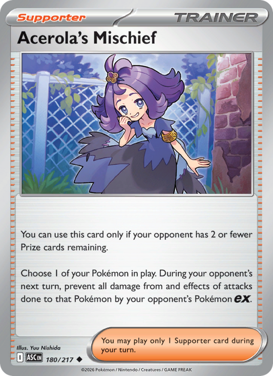Acerola's Mischief 180/217 Uncommon | Ascended Heroes | Pokemon Card