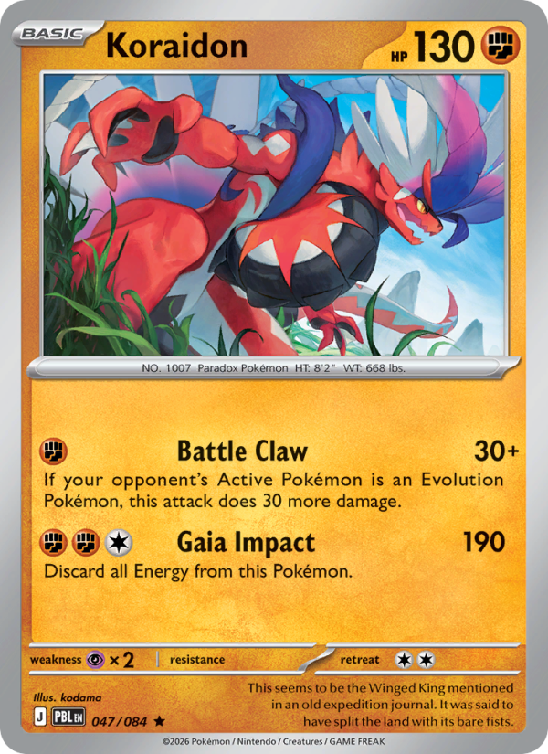 Koraidon 47/84 Rare Holo | Pitch Black | Pokemon Card