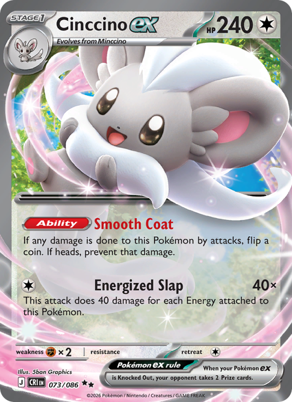Cinccino ex 73/86 Double Rare | Chaos Rising | Pokemon Card
