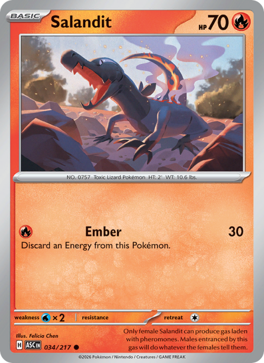 Salandit 34/217 Common | Ascended Heroes | Pokemon Card