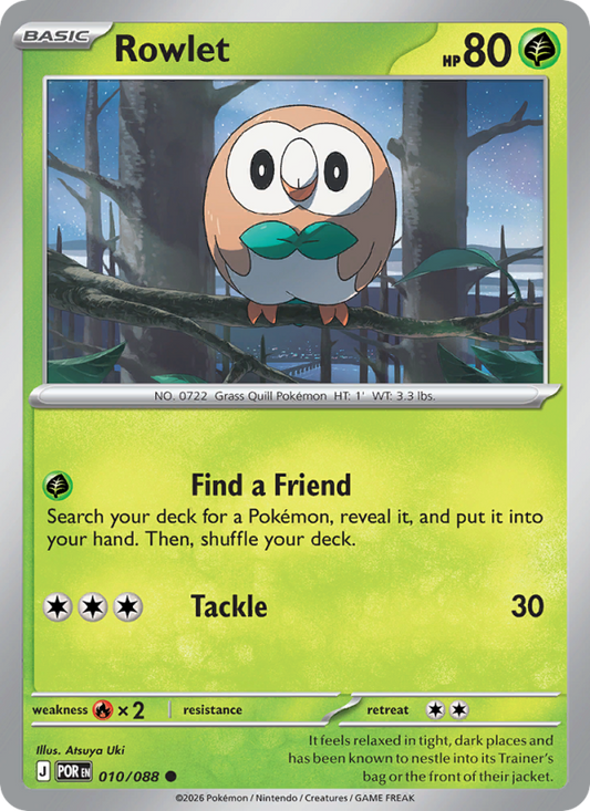 Rowlet 10/88 Common | Perfect Order | Pokemon Card