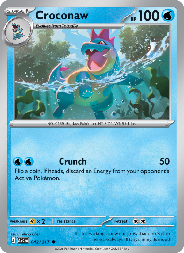 Croconaw 42/217 Uncommon | Ascended Heroes | Pokemon Card