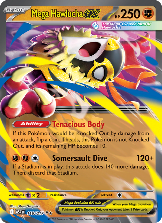 Mega Hawlucha ex 116/217 Double Rare | Ascended Heroes | Pokemon Card