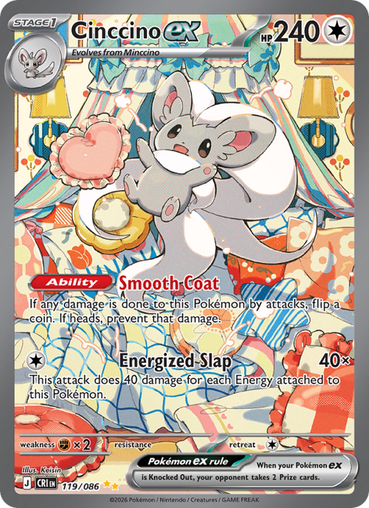 Cinccino ex 119/86 Special Illustration Rare | Chaos Rising | Pokemon Card
