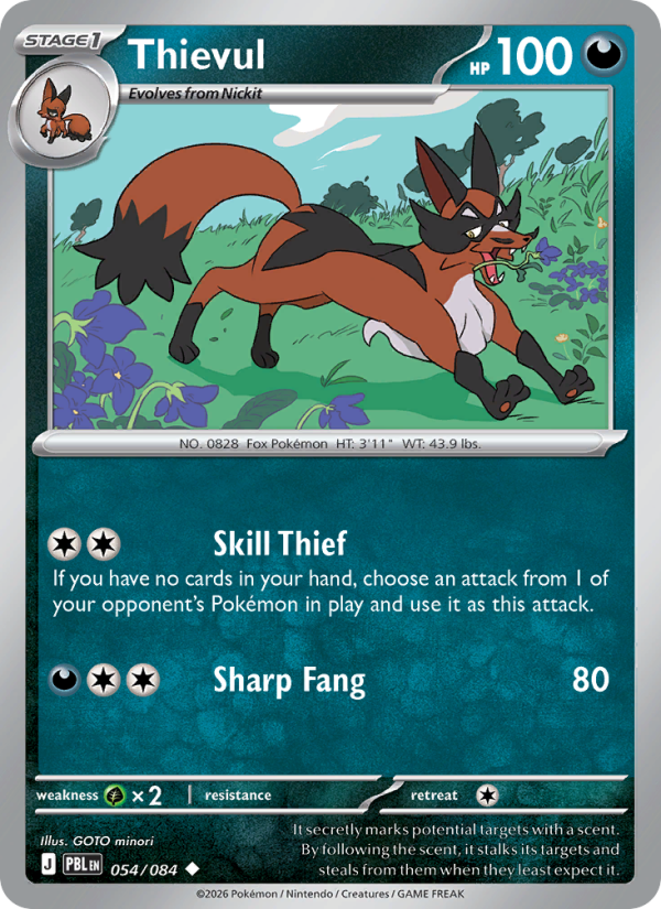 Thievul 54/84 Uncommon | Pitch Black | Pokemon Card