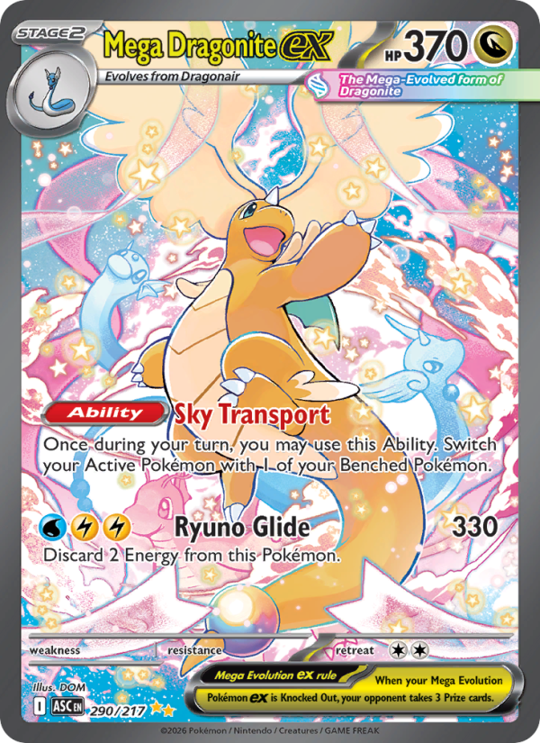 Mega Dragonite ex 290/217 Special Illustration Rare | Ascended Heroes | Pokemon Card
