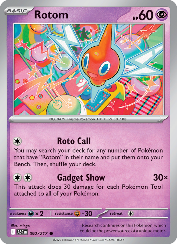 Rotom 92/217 Common | Ascended Heroes | Pokemon Card
