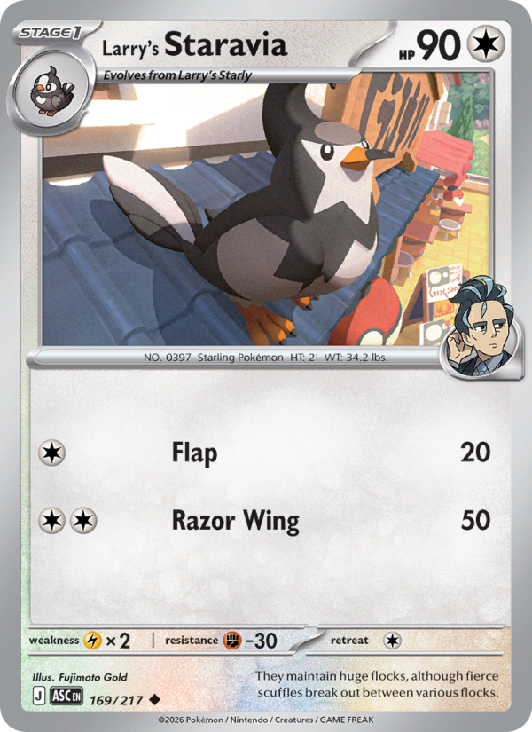 Larry's Staravia 169/217 Uncommon | Ascended Heroes | Pokemon Card