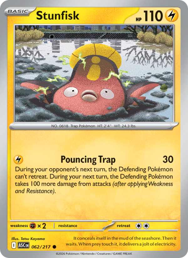 Stunfisk 62/217 Common | Ascended Heroes | Pokemon Card