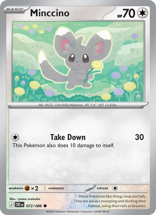 Minccino 72/86 Common | Chaos Rising | Pokemon Card