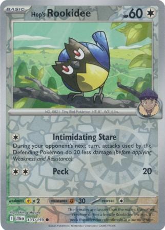 Hop's Rookidee 133/159 Reverse Holo | Journey Together | Pokemon Card