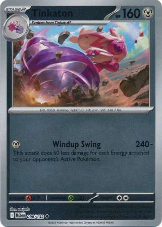 Tinkaton 98/132 Reverse Holo | Mega Evolution | Pokemon Card