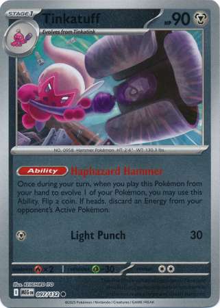 Tinkatuff 97/132 Reverse Holo | Mega Evolution | Pokemon Card